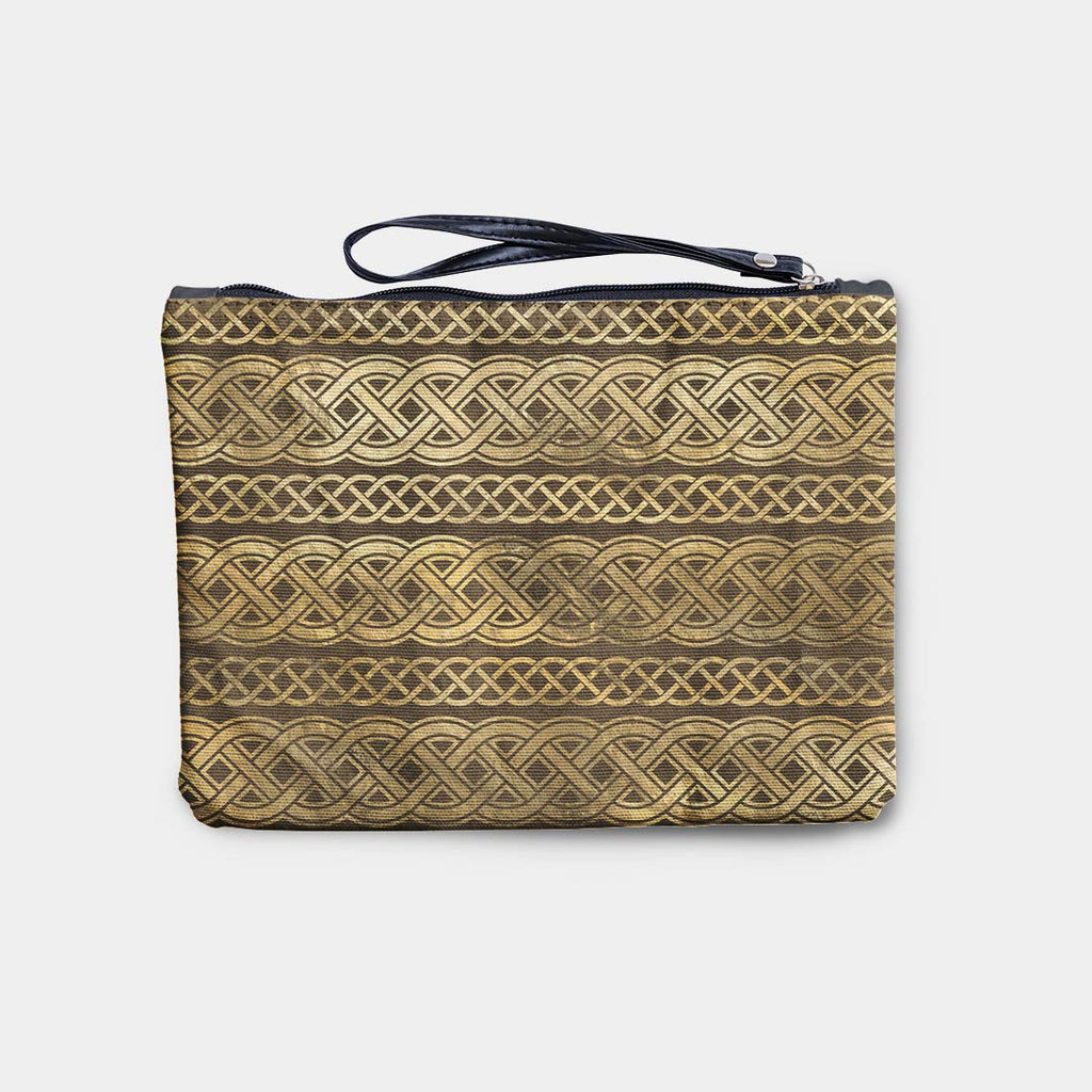 Celtic Infinity Knot Gold and Brown Fabric