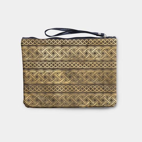 Celtic Infinity Knot Gold and Brown Fabric