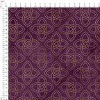 Celtic Quaternary Knot Gold and Purple Fabric
