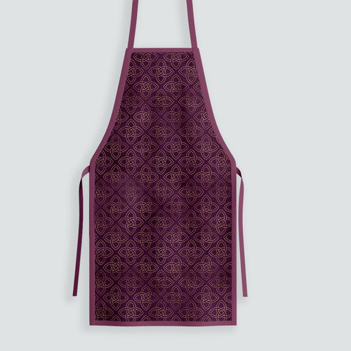 Celtic Quaternary Knot Gold and Purple Fabric