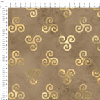 Celtic Spiral Knot Gold and Taupe Fabric