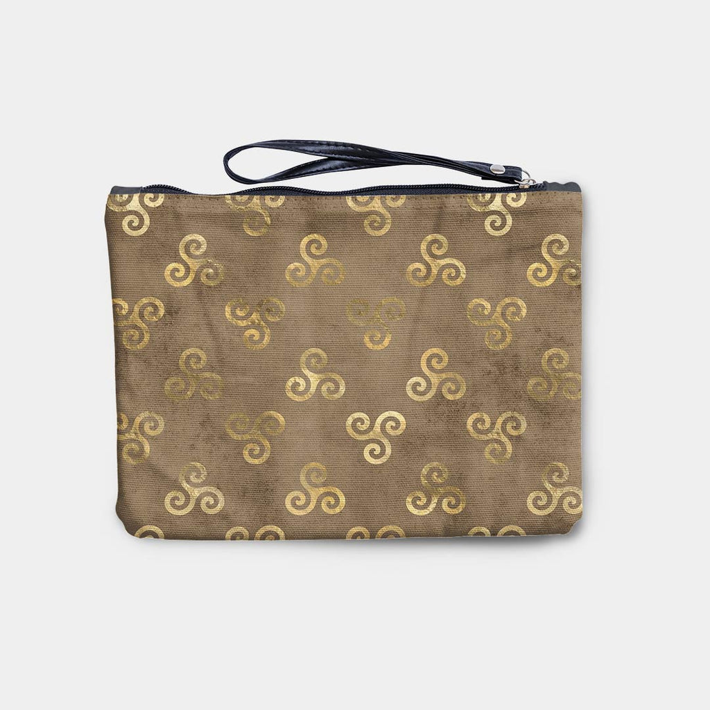 Celtic Spiral Knot Gold and Taupe Fabric