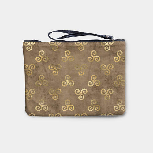 Celtic Spiral Knot Gold and Taupe Fabric