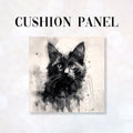 CUSHION Fabric Panel Charcoal Cat CP-1196