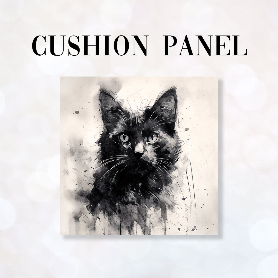 CUSHION Fabric Panel Charcoal Cat