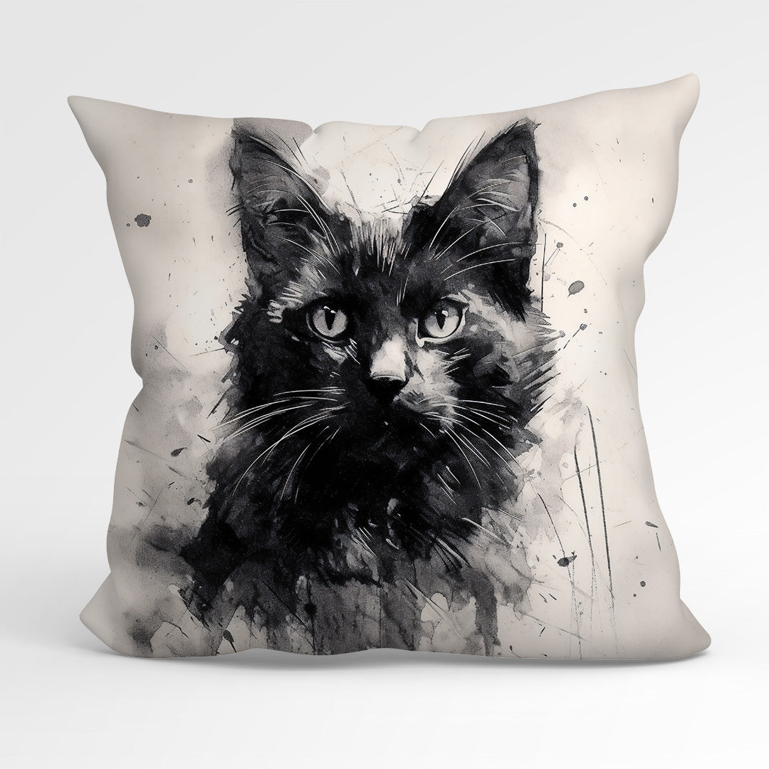 CUSHION Fabric Panel Charcoal Cat