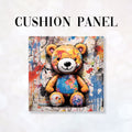 CUSHION Fabric Panel Charlie Graffiti Teddy CP-1198