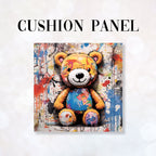 CUSHION Fabric Panel Charlie Graffiti Teddy CP-1198