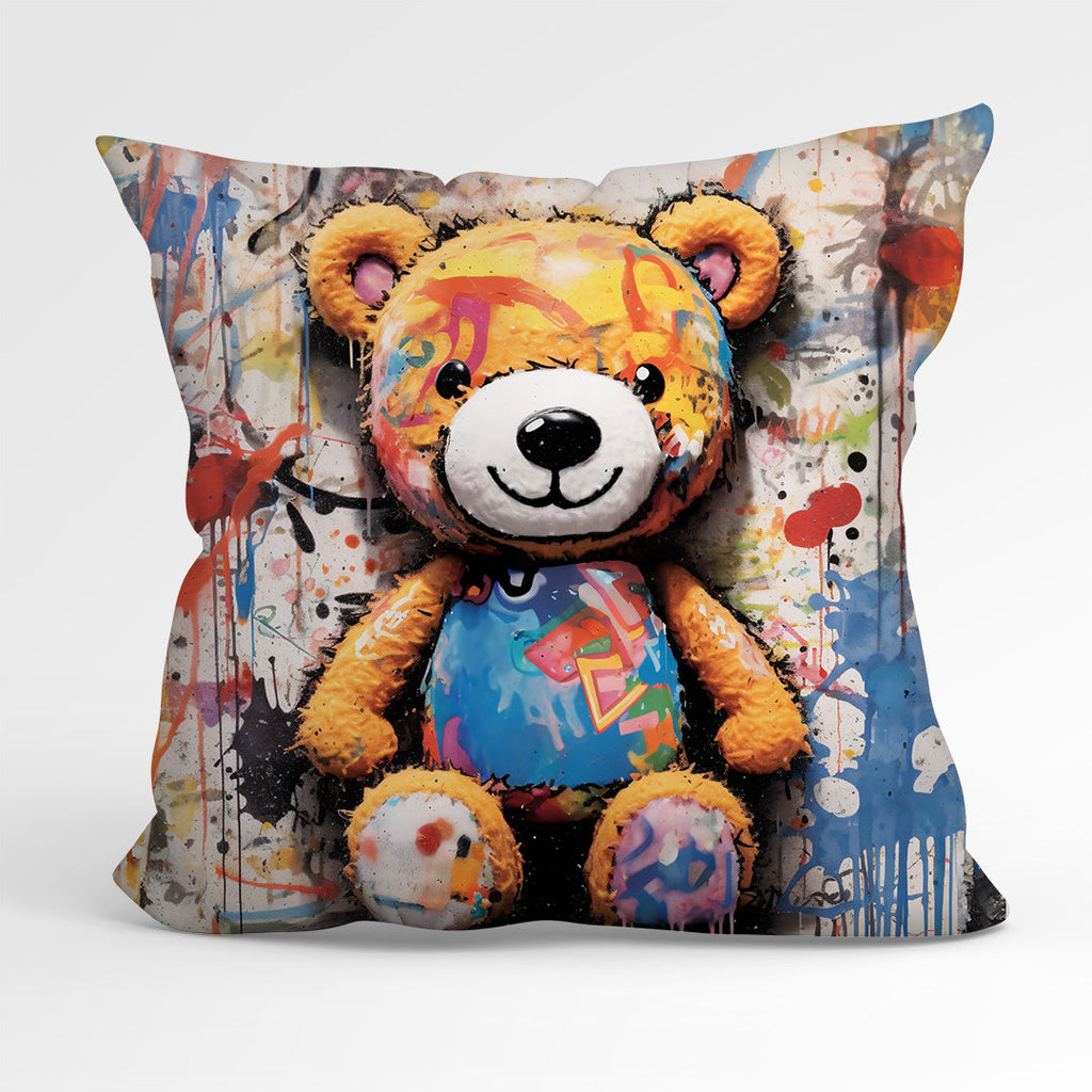 CUSHION Fabric Panel Charlie Graffiti Teddy CP-1198