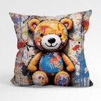 CUSHION Fabric Panel Charlie Graffiti Teddy CP-1198