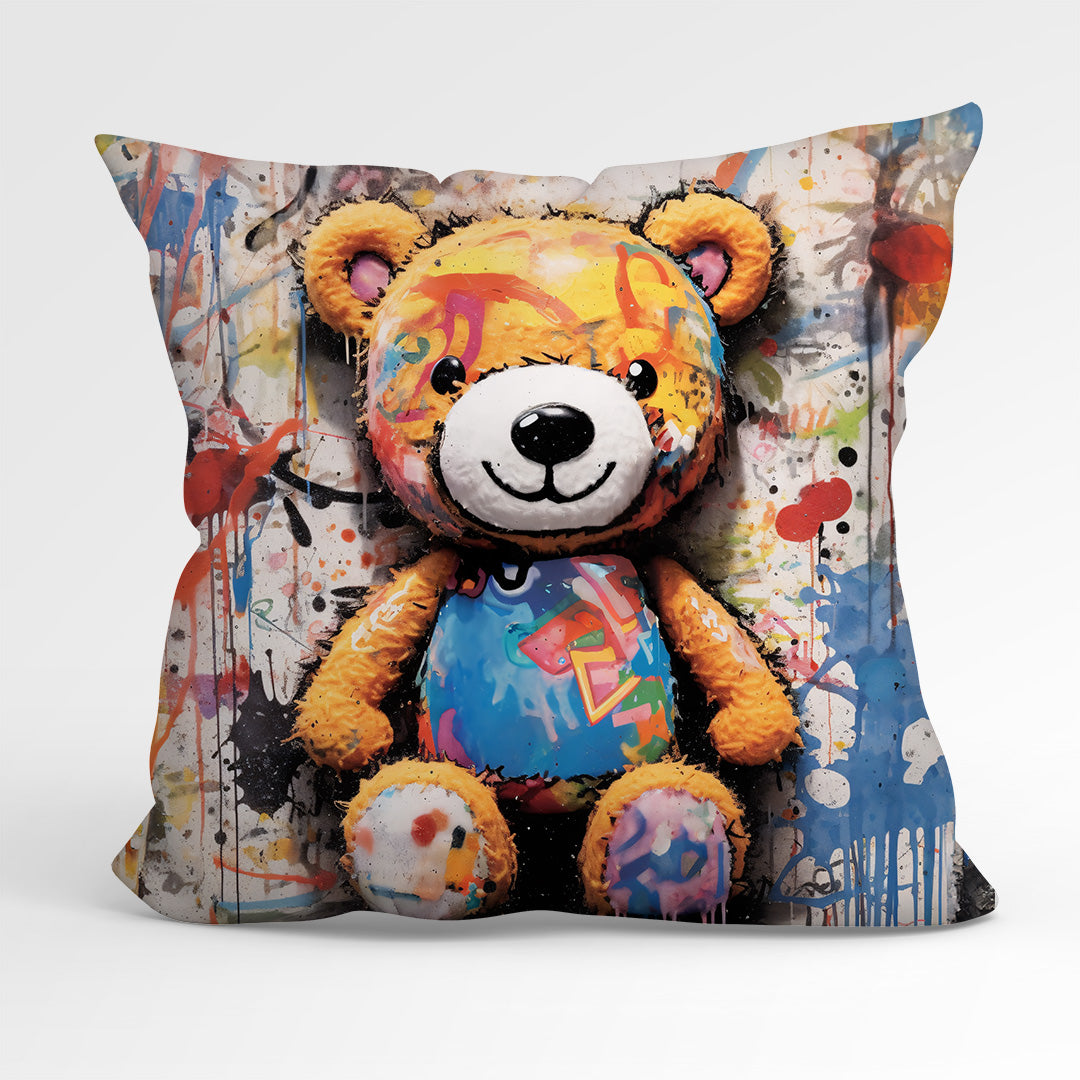 CUSHION Fabric Panel Charlie Graffiti Teddy CP-1198