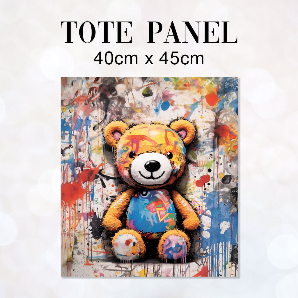 TOTE Charlie Graffiti Teddy Fabric Bag Panel