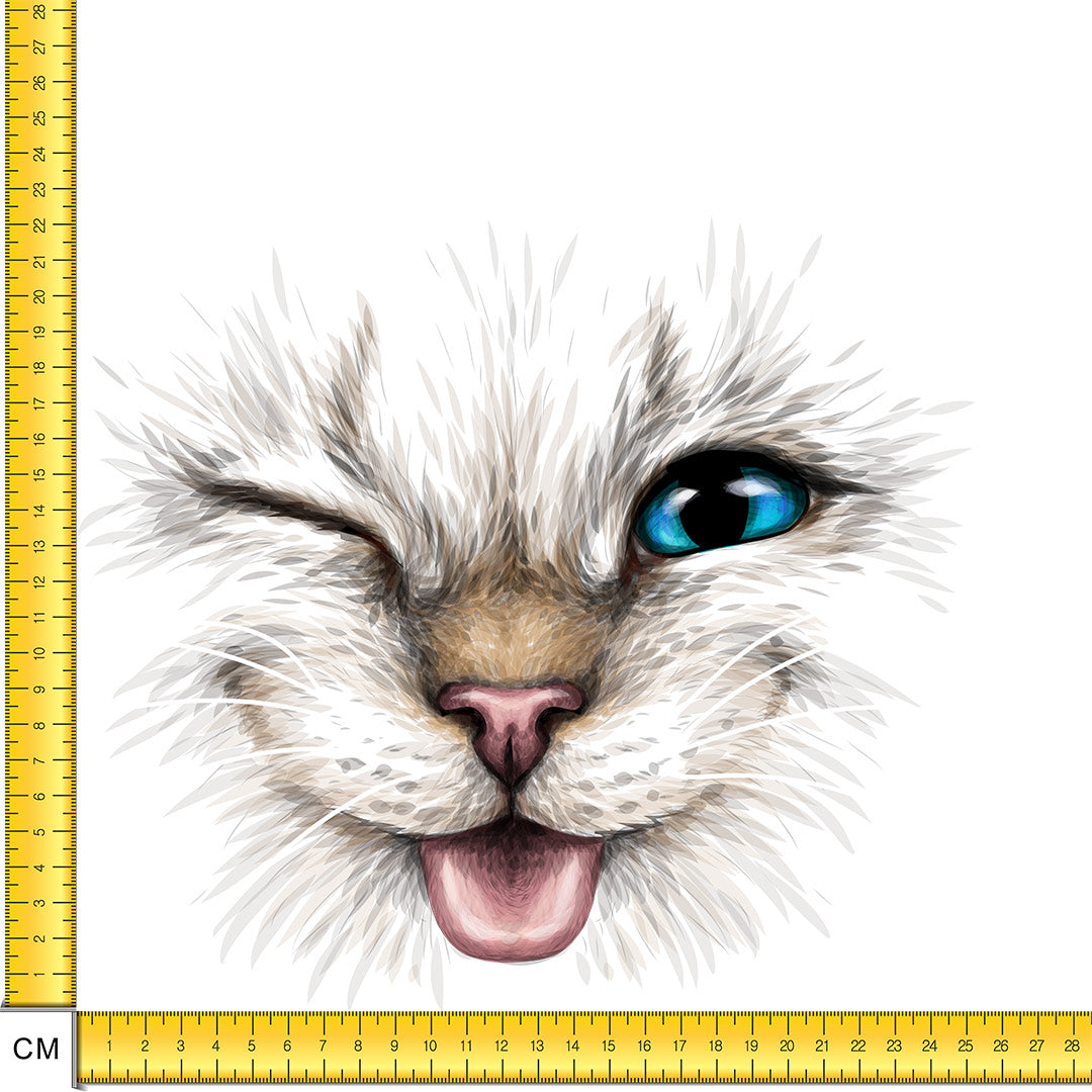 Cheeky Cat Face Iron on Fabric Heat Transfer DTF-136