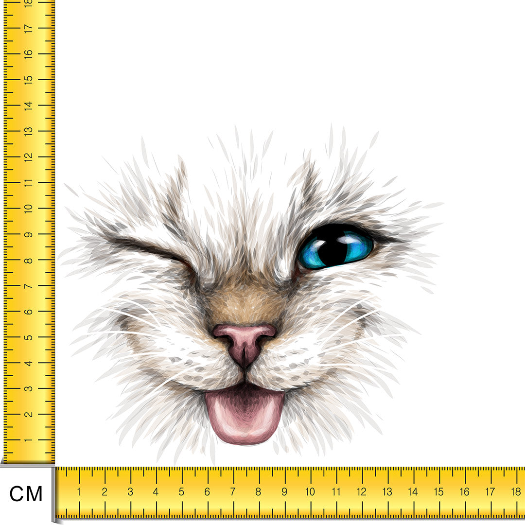 Cheeky Cat Face Iron on Fabric Heat Transfer DTF-136