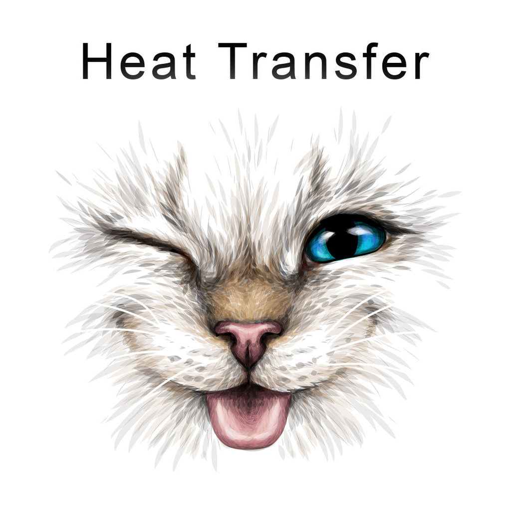 Cheeky Cat Face Iron on Fabric Heat Transfer DTF-136