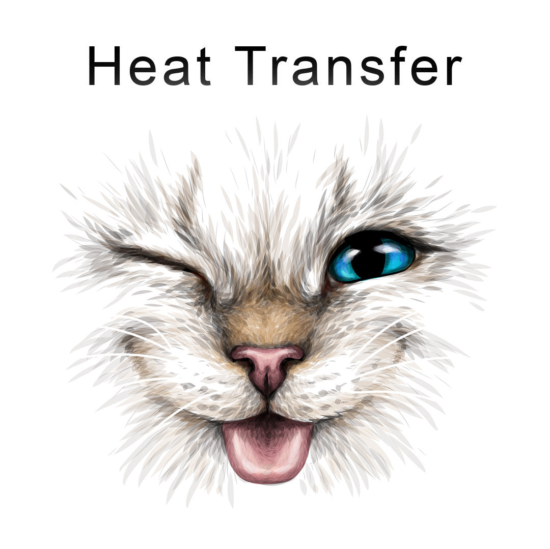 Cheeky Cat Face Iron on Fabric Heat Transfer DTF-136