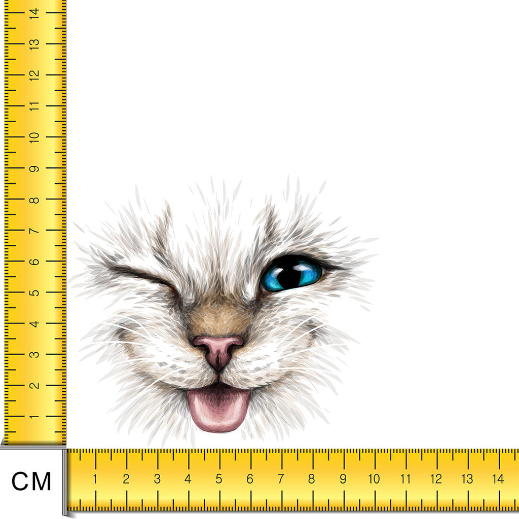 Cheeky Cat Face Iron on Fabric Heat Transfer DTF-136