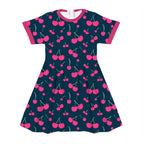 Cherries on Navy Fabric