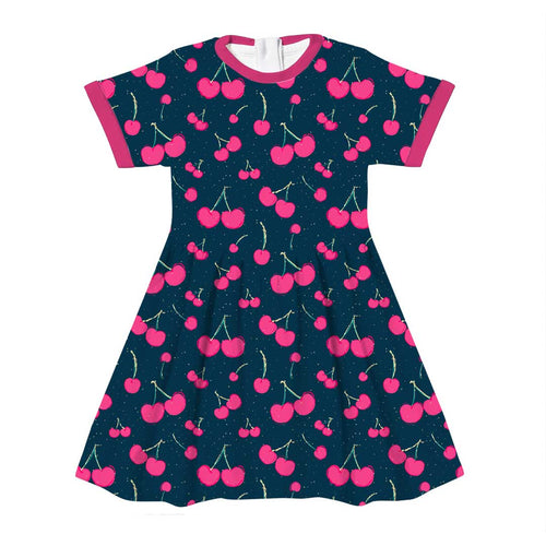 Cherries on Navy Fabric
