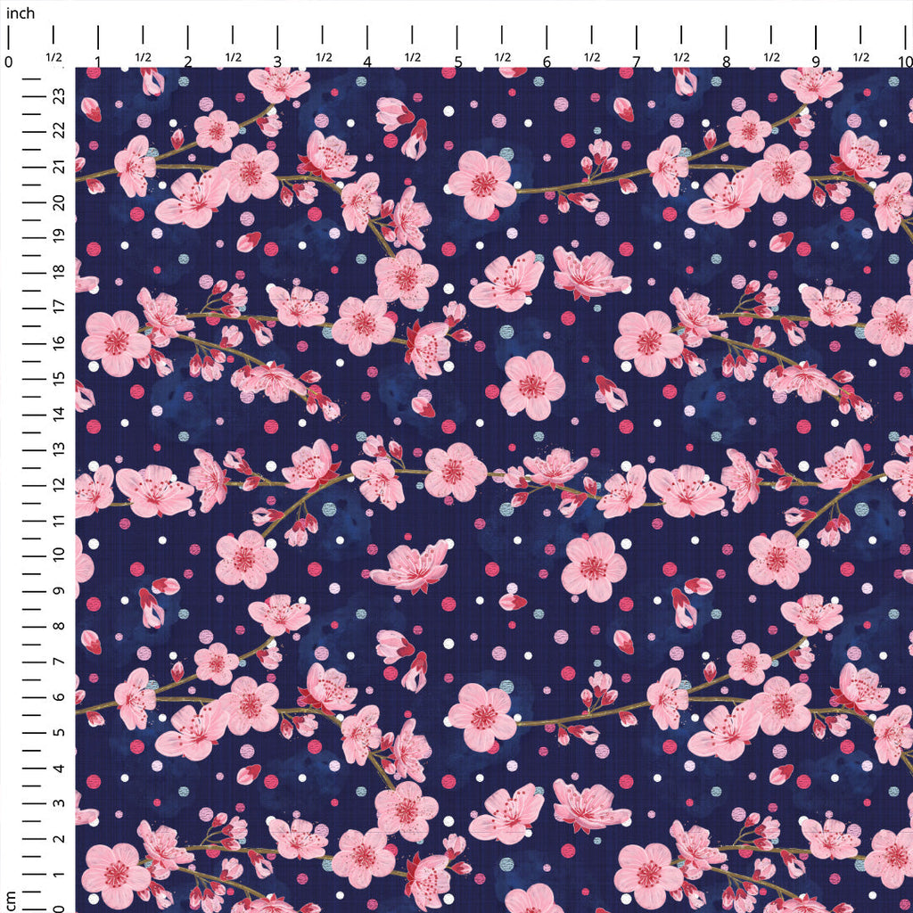 Cherry Blossom Navy Fabric