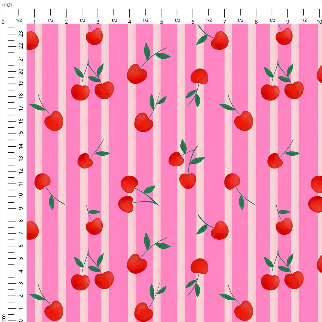 Cherry Stripes Fabric