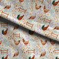Chickens White Fabric