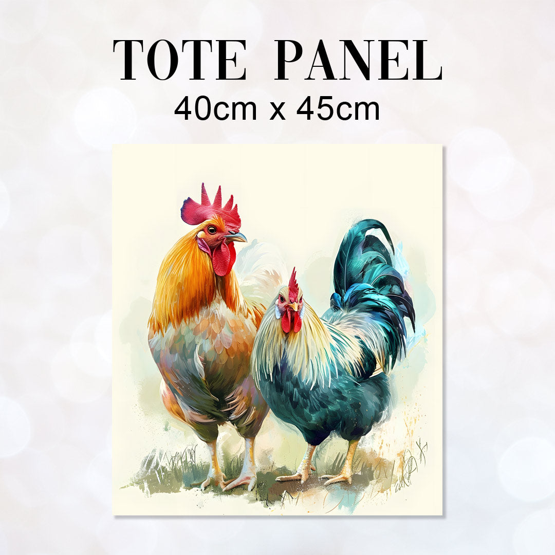TOTE Chickens Fabric Bag Panel TP-168