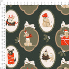 Christmas Dog Portraits Fabric