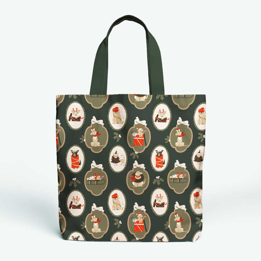 Christmas Dog Portraits Fabric