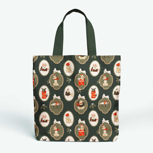 Christmas Dog Portraits Fabric