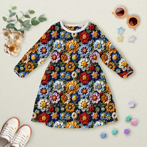 Christine Crochet Flowers Fabric