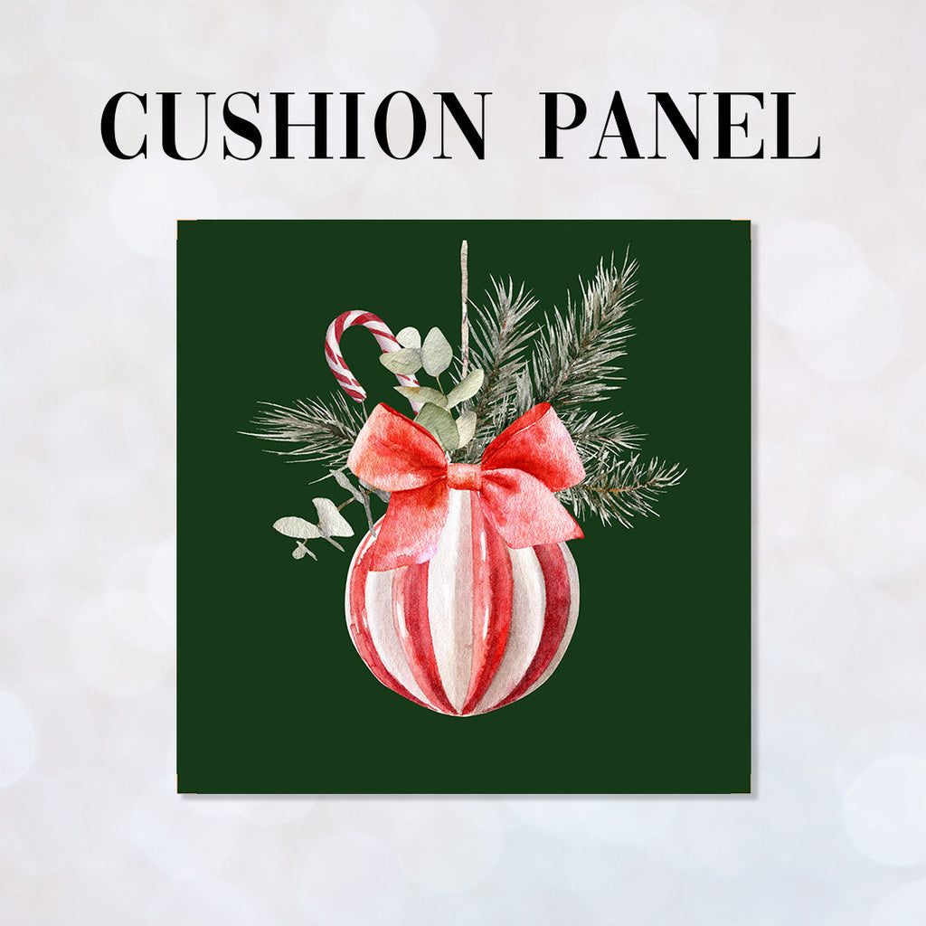 CUSHION Panel Christmas Bauble 1 Green CP-756