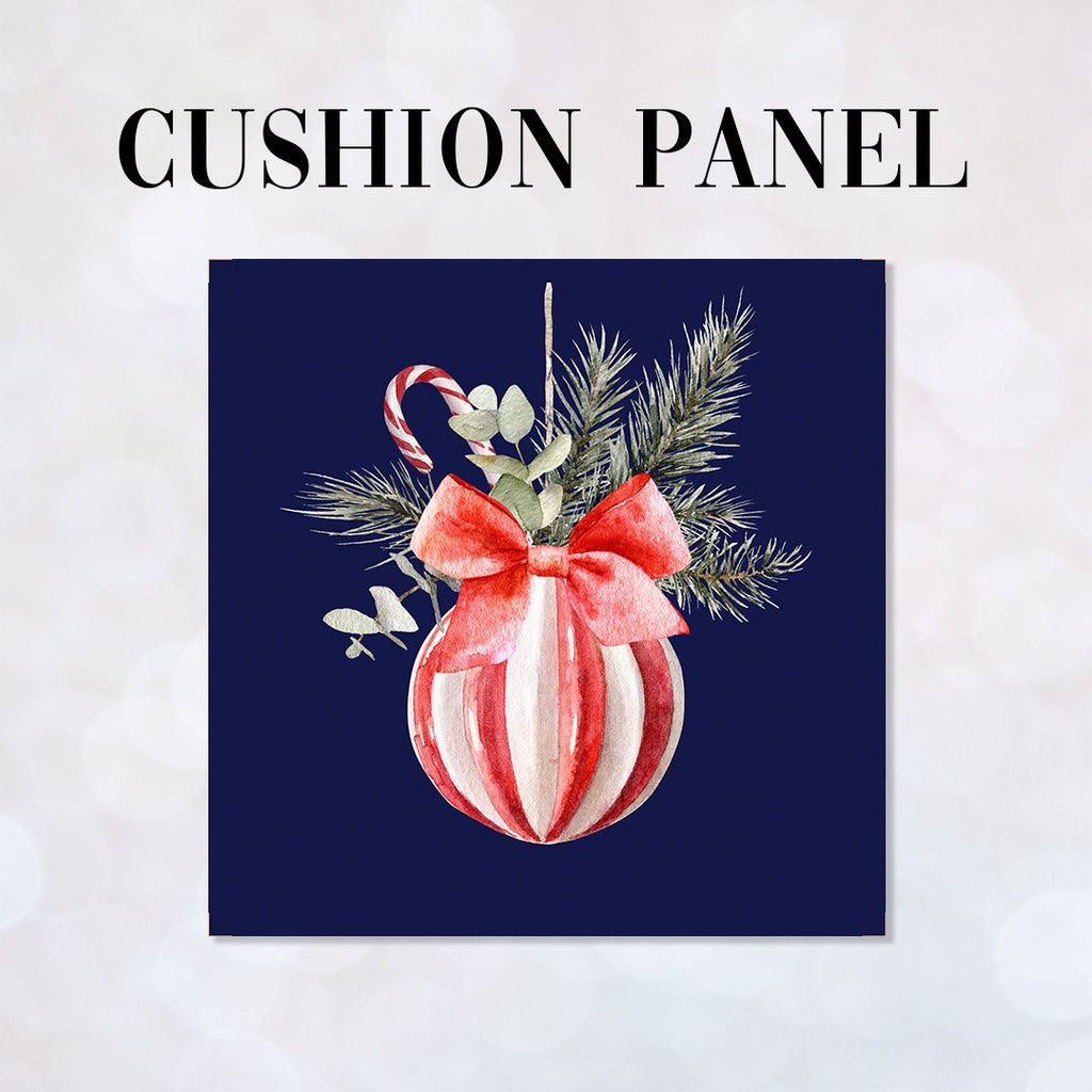 CUSHION Panel Christmas Bauble 1 Navy CP-760