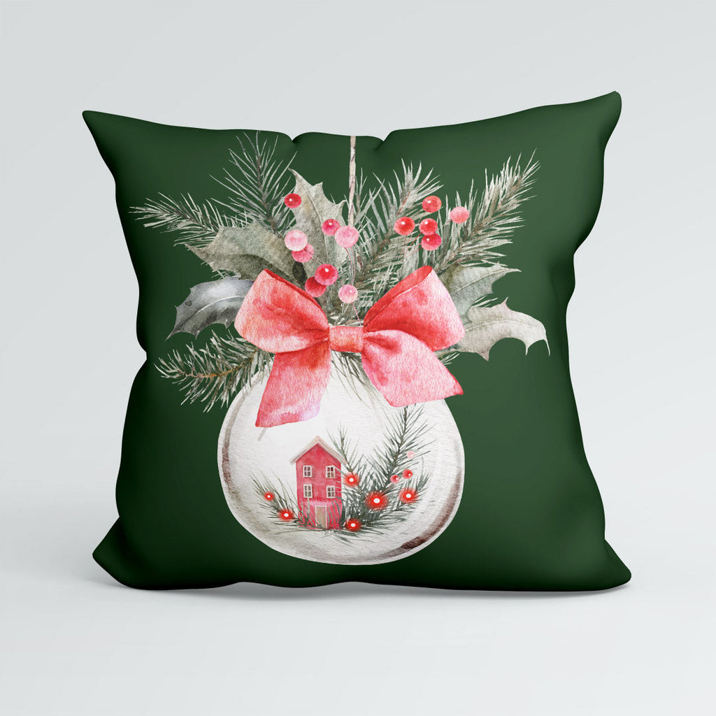CUSHION Panel Christmas Bauble 2 Green CP-757