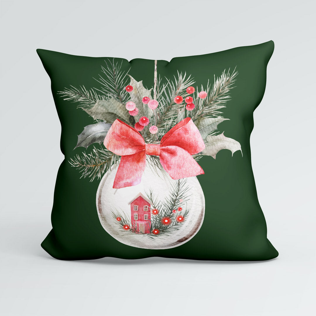 CUSHION Panel Christmas Bauble 2 Green CP-757