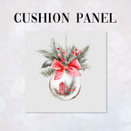 CUSHION Panel Christmas Bauble 2 Grey CP-761