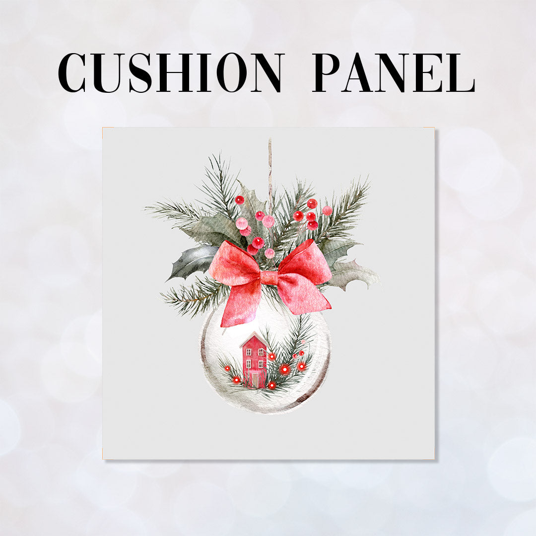 CUSHION Panel Christmas Bauble 2 Grey CP-761