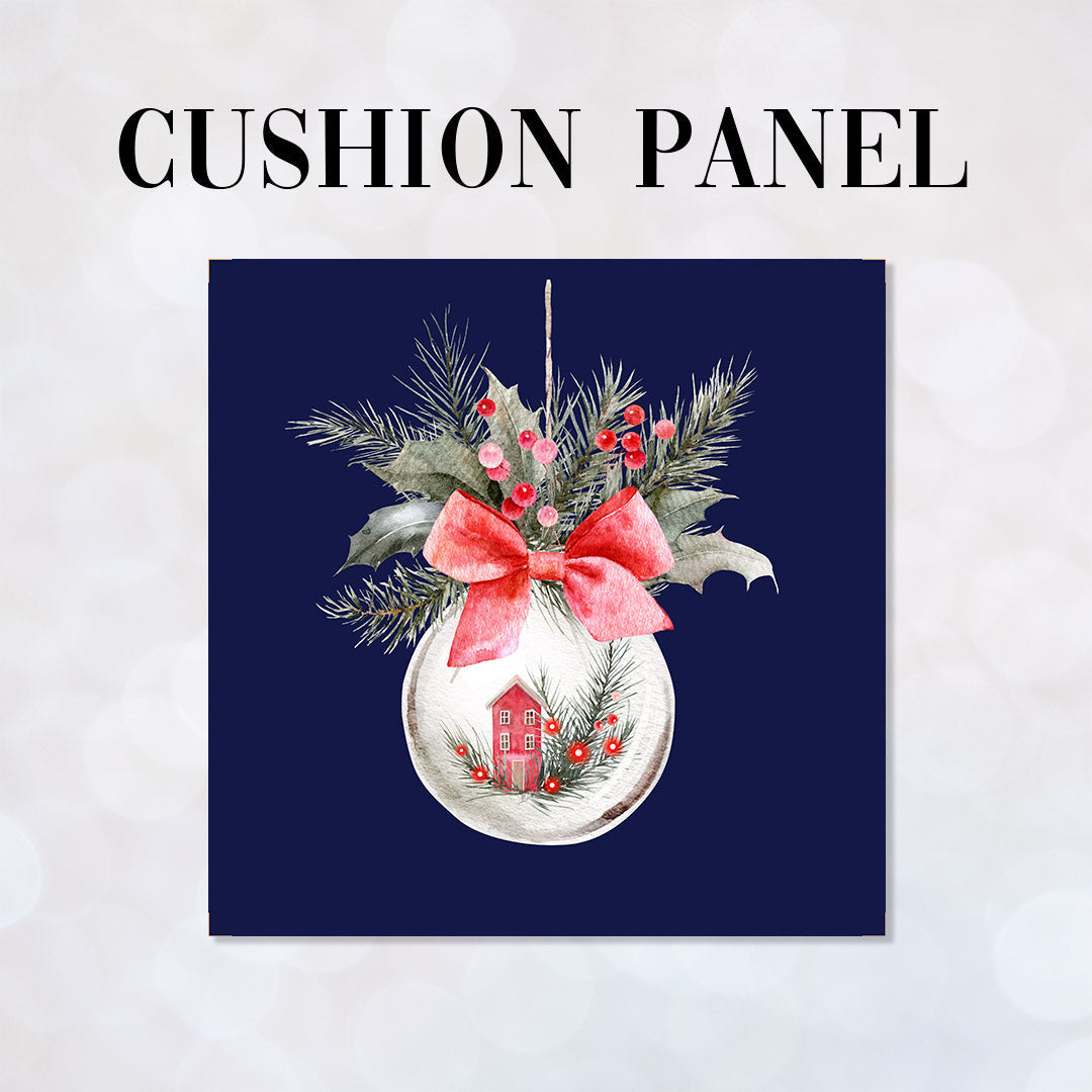 CUSHION Panel Christmas Bauble 2 Navy CP-762