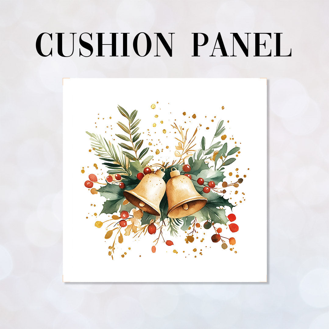 CUSHION Panel Christmas Bells White CP-765