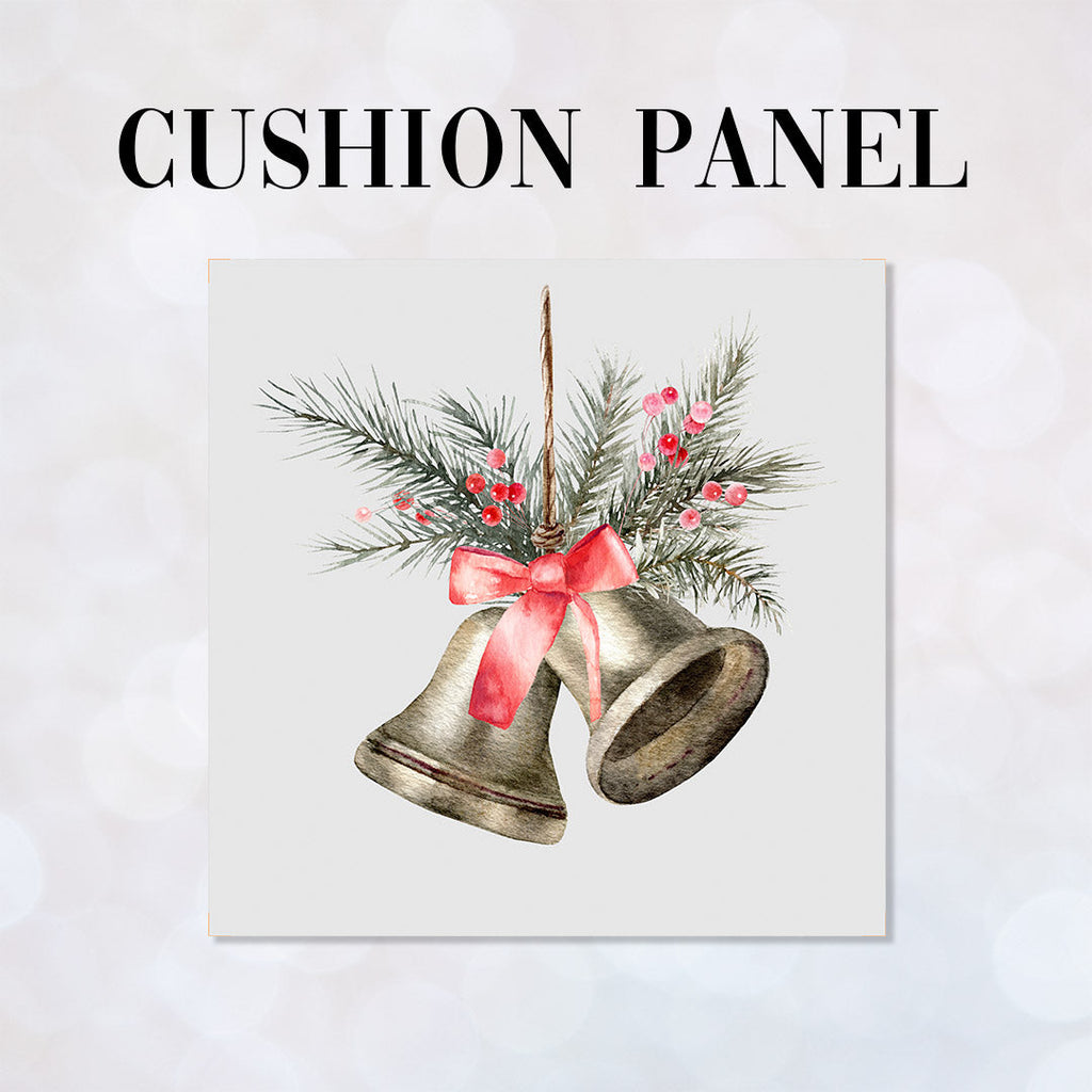 CUSHION Panel Christmas Bells Grey CP-763