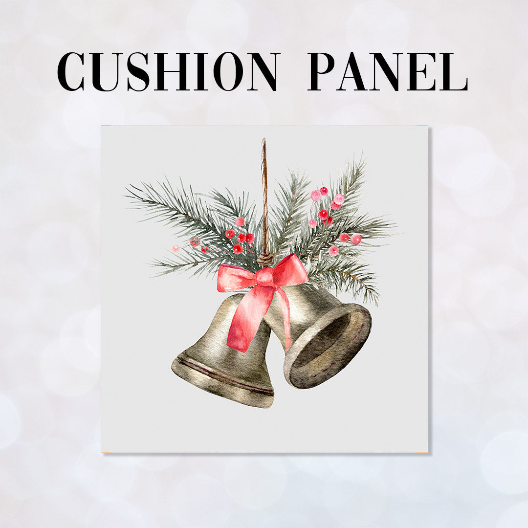 CUSHION Panel Christmas Bells Grey CP-763