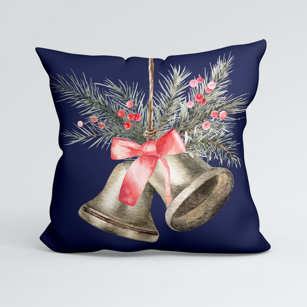 CUSHION Panel Christmas Bells Navy CP-764