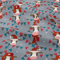 Christmas Bulls Grey Fabric