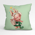 CUSHION Fabric Panel Christmas Bunny CP-1203