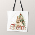 TOTE Panel Christmas Bunny White TP-814
