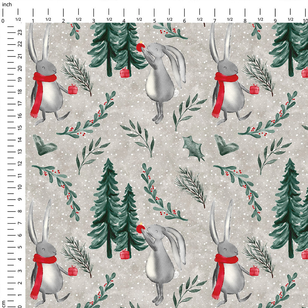 Christmas Bunny Fabric