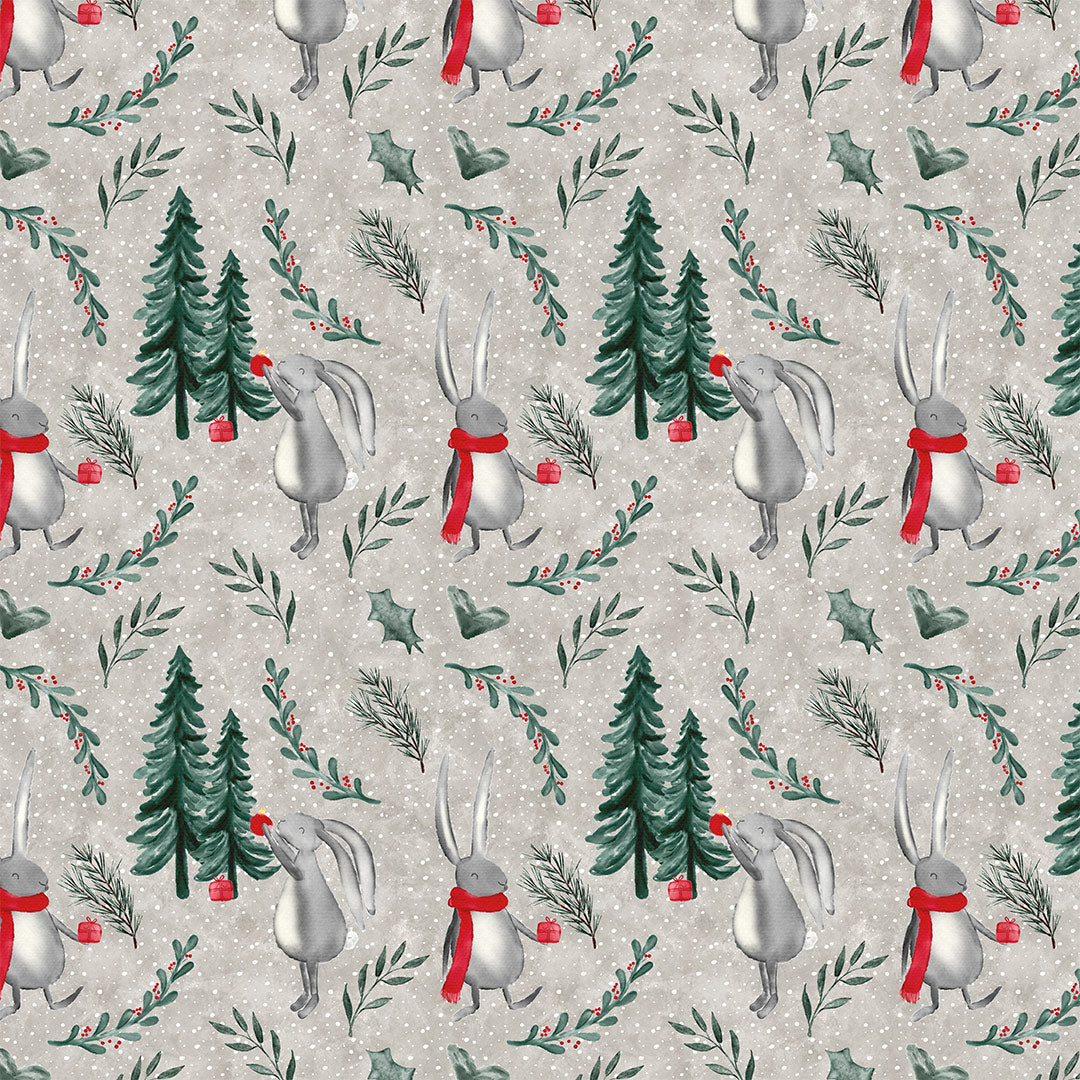 Christmas Bunny Fabric