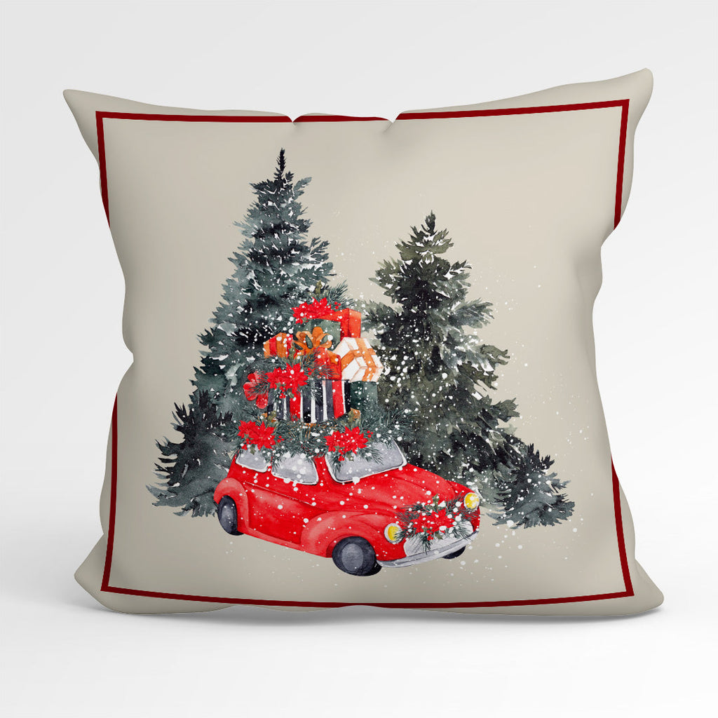 CUSHION Fabric Panel Christmas Car CP-1205