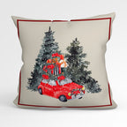 CUSHION Fabric Panel Christmas Car CP-1205