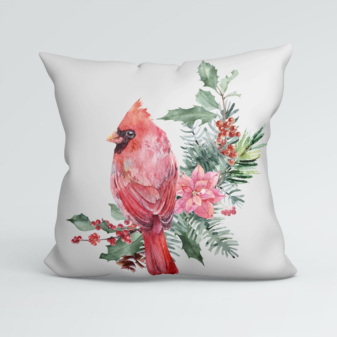 CUSHION Panel Christmas Cardinal Grey CP-769